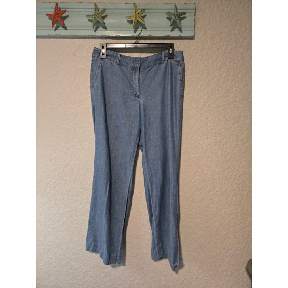 Talbots Chambray Cropped Pants